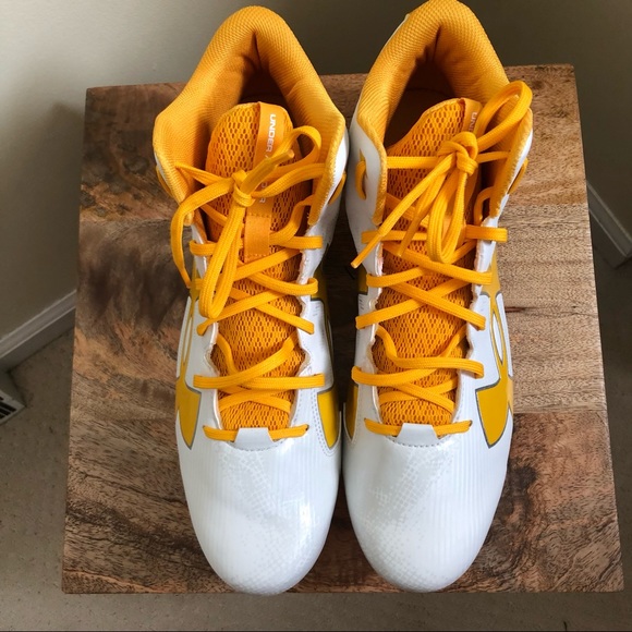 Under Armour Yellow Fierce Phantom Mid MC Cleats Mens Size 14 1283304-171 - Picture 3 of 7
